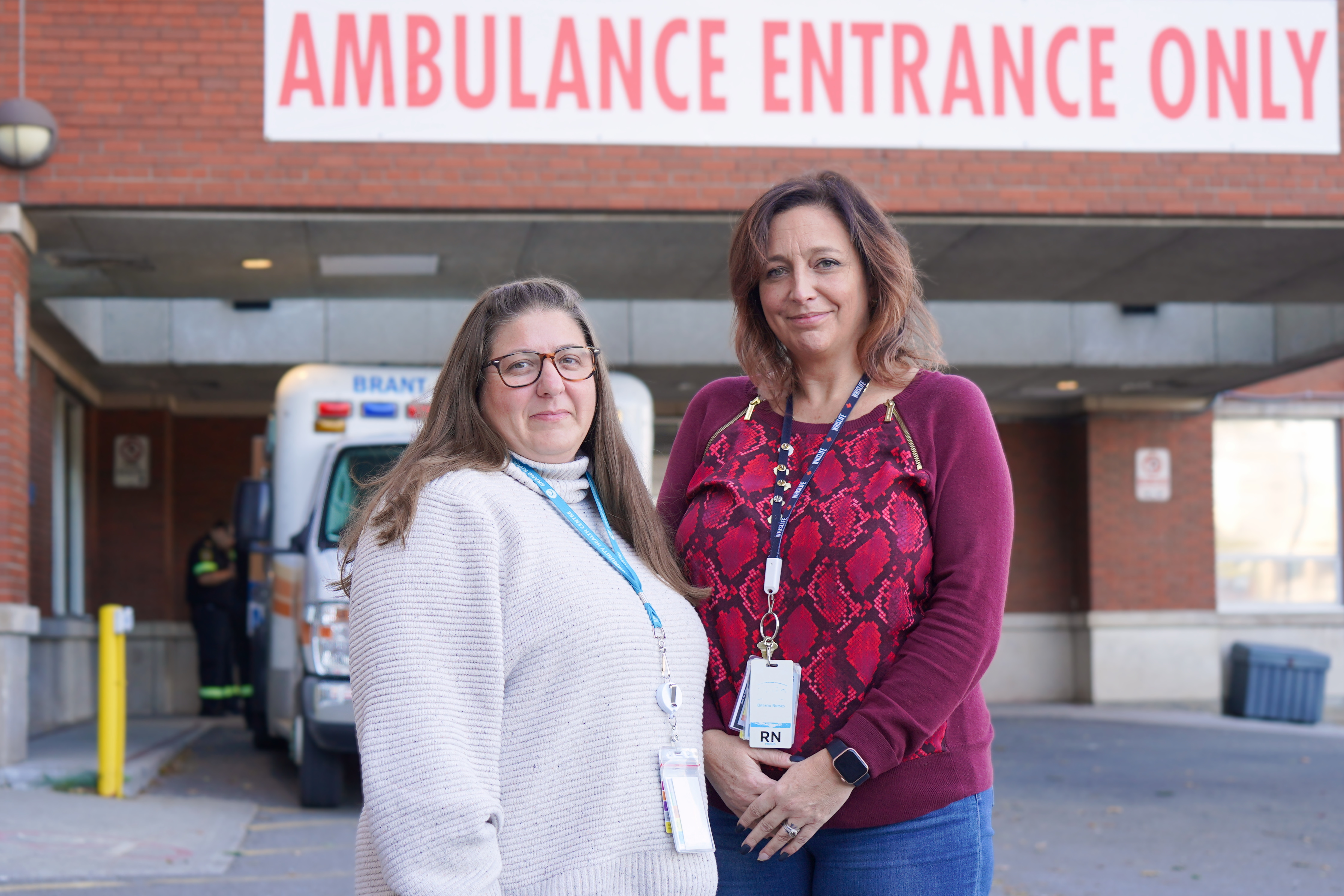 Deb Smith (left), an intensive case manager with the Alzheimer's Society, and registered nurse Sara Revelle are embedded in the Brantford General Hospital emergency department