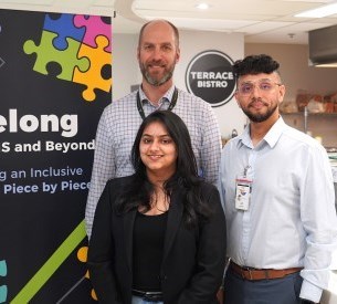 clockwise from bottom, Swati Ghai, manager, Terrace Bistro; Joe Belancic, director, procurement and nutrition services; and Inder Mann, manager, nutrition services.