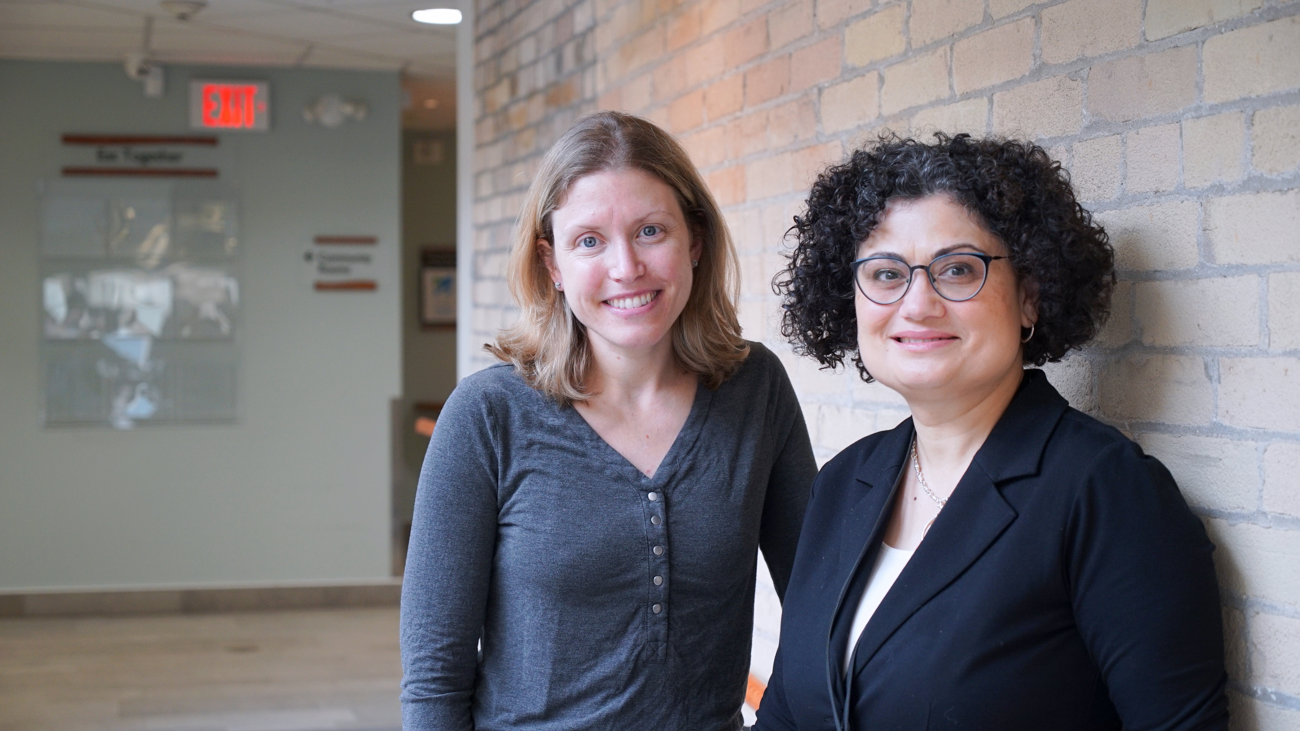 Dr. Alexandra George (left), who leads a memory clinic at the Grand River Community Health Centre in Brantford, works with Dr. Mihaela Nicula, a geriatric medicine specialist at Brantford General Hospital.
