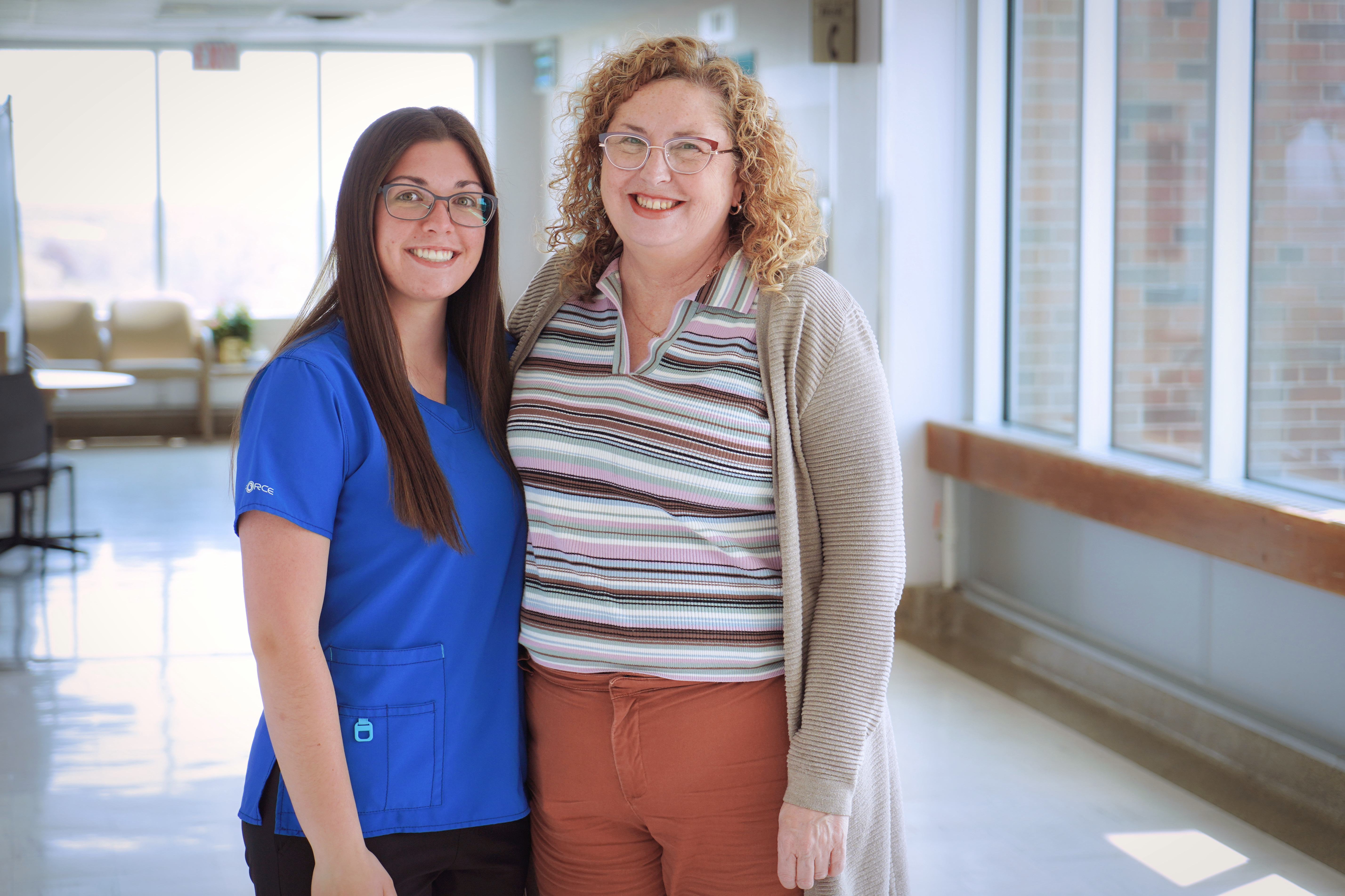 Victoria Sherk (left), took part in the clinical externship program for nurses at Brantford General Hospital. With her is Mandy Lindsay, former co-ordinator of the program